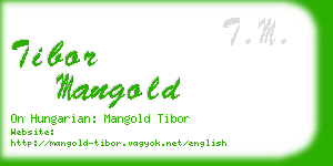 tibor mangold business card